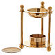 Incense burner in glossy gold-plated brass with removable mesh s3