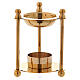 Incense burner in gold plated polish brass removable net s1