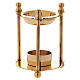 Incense burner in gold plated polish brass removable net s2