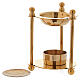 Incense burner in gold plated polish brass removable net s3
