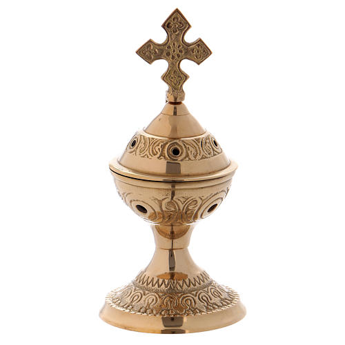 Oriental-style incense burner with cross 1
