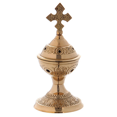 Oriental incense burner with cross 1