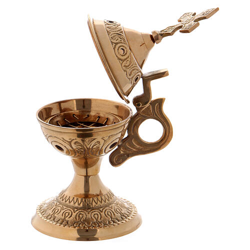Oriental incense burner with cross 2