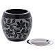 Incense burner in black and grey soapstone with flowers h. 8 cm s2