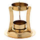 Modern-style incense burner in glossy gold-plated brass s1