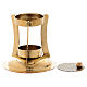 Modern-style incense burner in glossy gold-plated brass s2