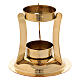 Modern incense burner gold plated polish brass s1