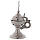 Incense burner with cross and silver brass handle s2