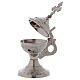Silver-plated brass incense burner cross with handle s3