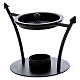 Incense burner lateral pointy stands in black iron 4 3/4 in s2