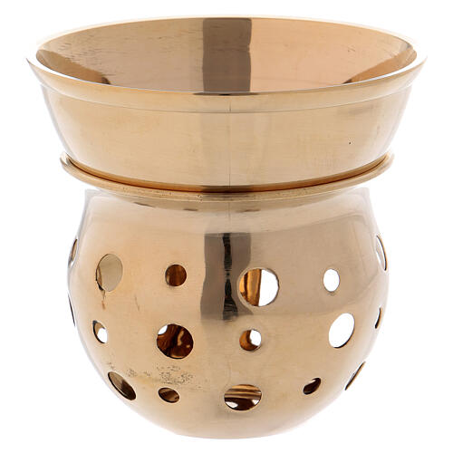 Gold plated incense burner candle holder and incense bowl 1