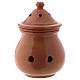 Incense burner in brown terracotta made in Deruta s1