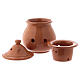 Incense burner in brown terracotta made in Deruta s2