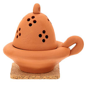 Orange incense burner, terracotta