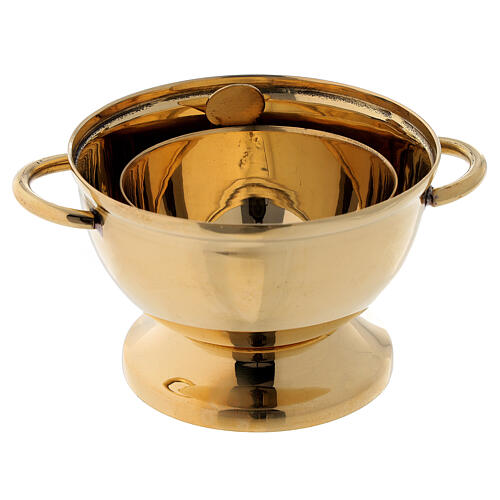 Burning incense in golden brass with cross-shaped holes 11 cm 3