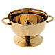Burning incense in golden brass with cross-shaped holes 11 cm s3