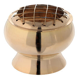 Incense burner with net in gold plated brass diameter 2 3/4 in