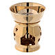 Gold plated brass incense burner stars h 4 in s1