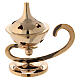 Lamp-shaped incense burner with holes in golden brass s1