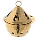 Hammered incense burner in gold plated brass drop shaped h 5 in s1