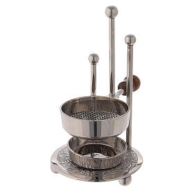 Adjustable incense burner 13 cm with three columns and wooden handle