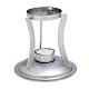 Incense burner, candle and net, silver-plated metal, h 12 cm s1
