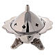 Nickel-plated brass incense burner with tripod s1