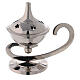 Nickel-plated brass incense burner, oil lamp style, star-shaped holes, h 11 cm s1