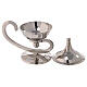 Nickel-plated brass incense burner, oil lamp style, star-shaped holes, h 11 cm s2