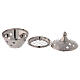 Engraved incense burner in silver-plated brass diameter 2 3/4 in s2