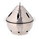 Drop shaped incense burner in hammered nickel-plated brass h 5 in s3