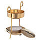 Incense burner with candle, gold plated brass, 9 cm s2