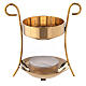 Candle incense burner gold plated brass net 3 1/2 in s1