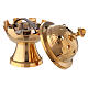 Gold plated brass incense burner, hammered pattern, h 13 cm s2