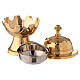 Gold plated brass incense burner, hammered pattern, h 13 cm s3