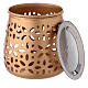 Queimador incenso perfurado velinha alumínio dourado 11 cm s4