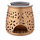 Perforated incense burner in golden aluminium 4 1/4 in s1