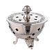 Engraved incense burner, cross and stars, nickel-plated brass, 8 cm s1