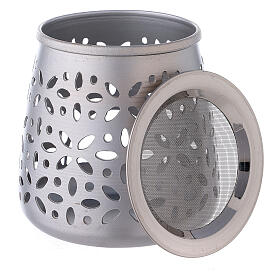 Brûle-encens ajouré aluminium satiné 11 cm s3