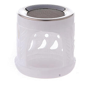 Perforated incense burner in white soapstone 6.5 cm