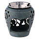 Dark soapstone incense burner with cut-outs 3 in s1