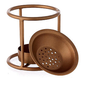 Pebetero estructura recta hierro color oro vela s3