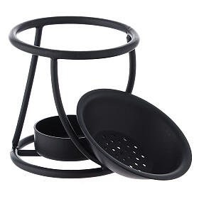 Pebetero hierro negro espiral vela 7 cm s3