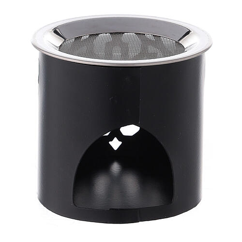 Perforated black iron incense burner 6 cm 1