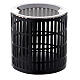 Incense burner with perforated stripes in black iron 8 cm s1