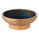 Incense bowl in gold painted aluminium with light blue decorations 4 3/4 in s1