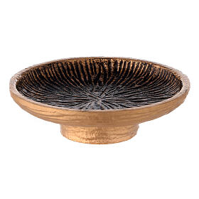 Incense bowl 5 in gold and charcoal-gray aluminium