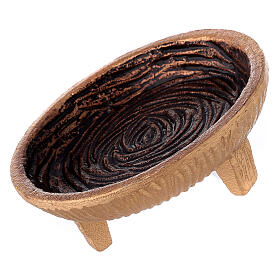 Copa para incienso 3 pies aluminio dorado bruñido s3