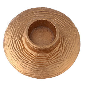 Bol pour encens or gris aluminium 16 cm s4