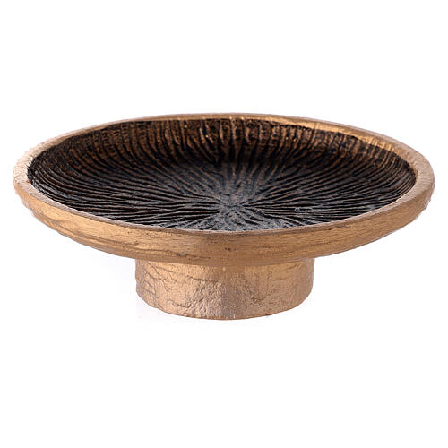 Incense bowl in gold and gray aluminium 6 1/4 in 1